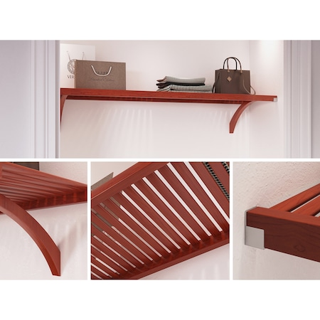 John Louis Home Solid Wood 16in. Deep 6ft. Shelf Kit Red Mahogany JLH-647